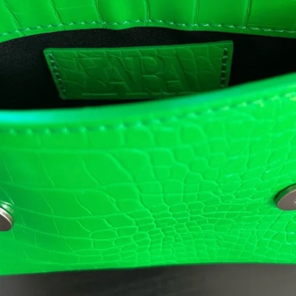 Zara bright green mini City Bag - Picture 4 of 9